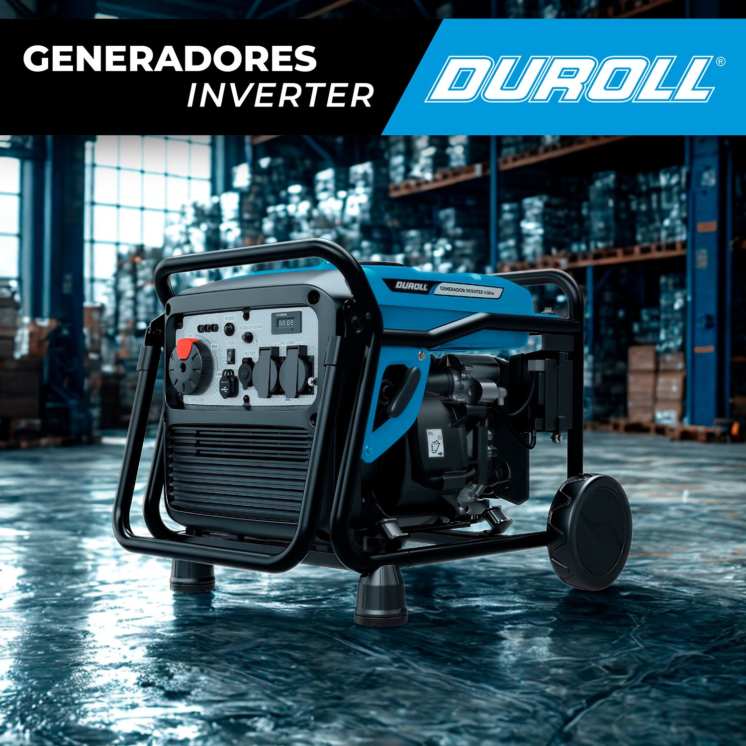 Generador Inverter Duroll 4,0 kW 223 cc – Arranque Eléctrico / Puerto USB + Tipo C / Batería de Litio / Silencioso - Image 2