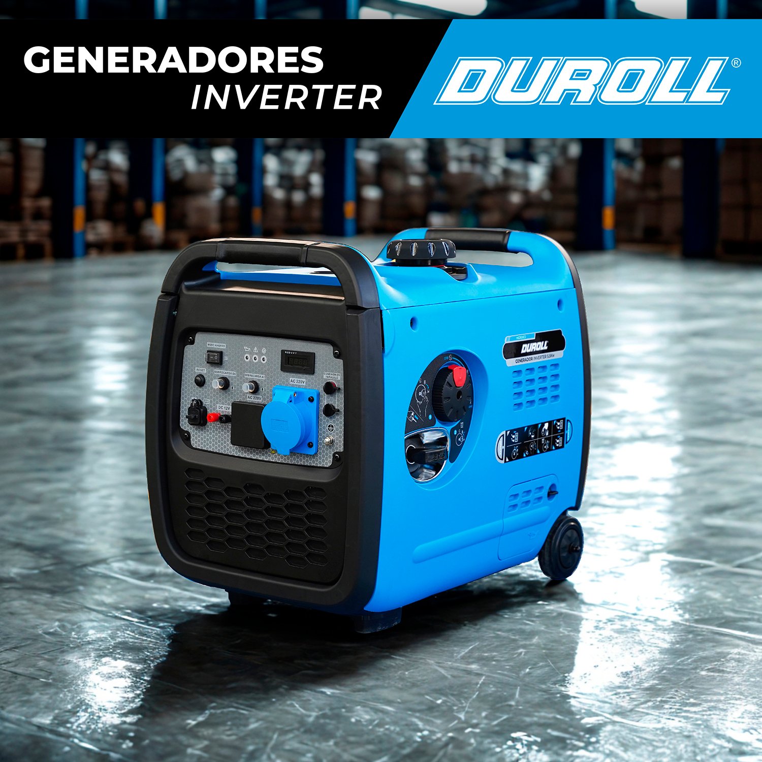 Generador Inverter Duroll Insonoro 5,5 kW 223 cc – Arranque Eléctrico / Silencioso / Panel con USB y Tipo C / Batería de Litio - Image 2