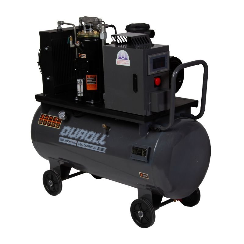 Compresor a Tornillo DUROLL 10 HP 7.5 kW 380V Trifásico 200L – Uso Industrial Continuo
