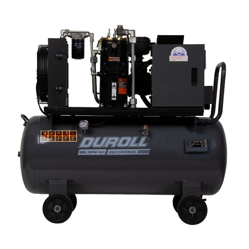 Compresor a Tornillo DUROLL 10 HP 7.5 kW 380V Trifásico 200L – Uso Industrial Continuo - Image 2