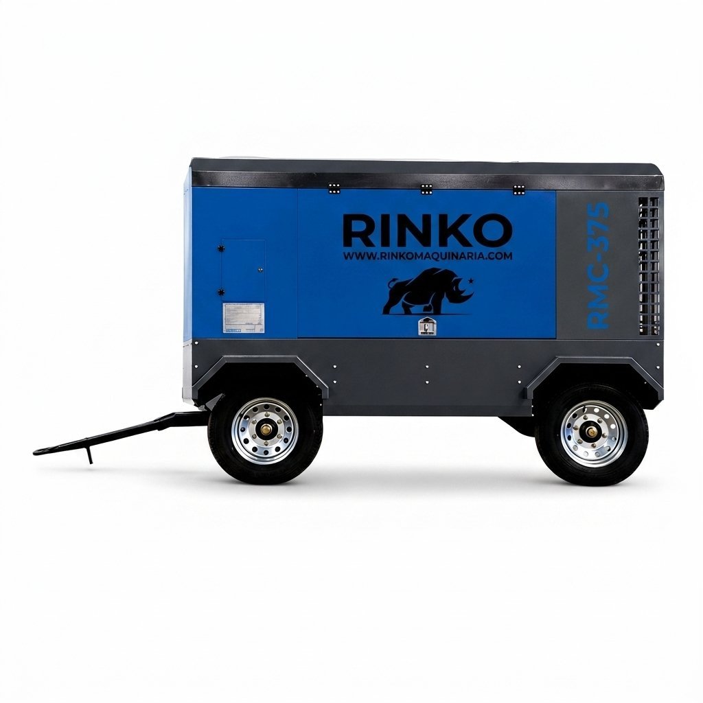 Motocompresor Diésel a Tornillo Rinko RMC-375 – 10 m³/min / 8 bar / con Trailer
