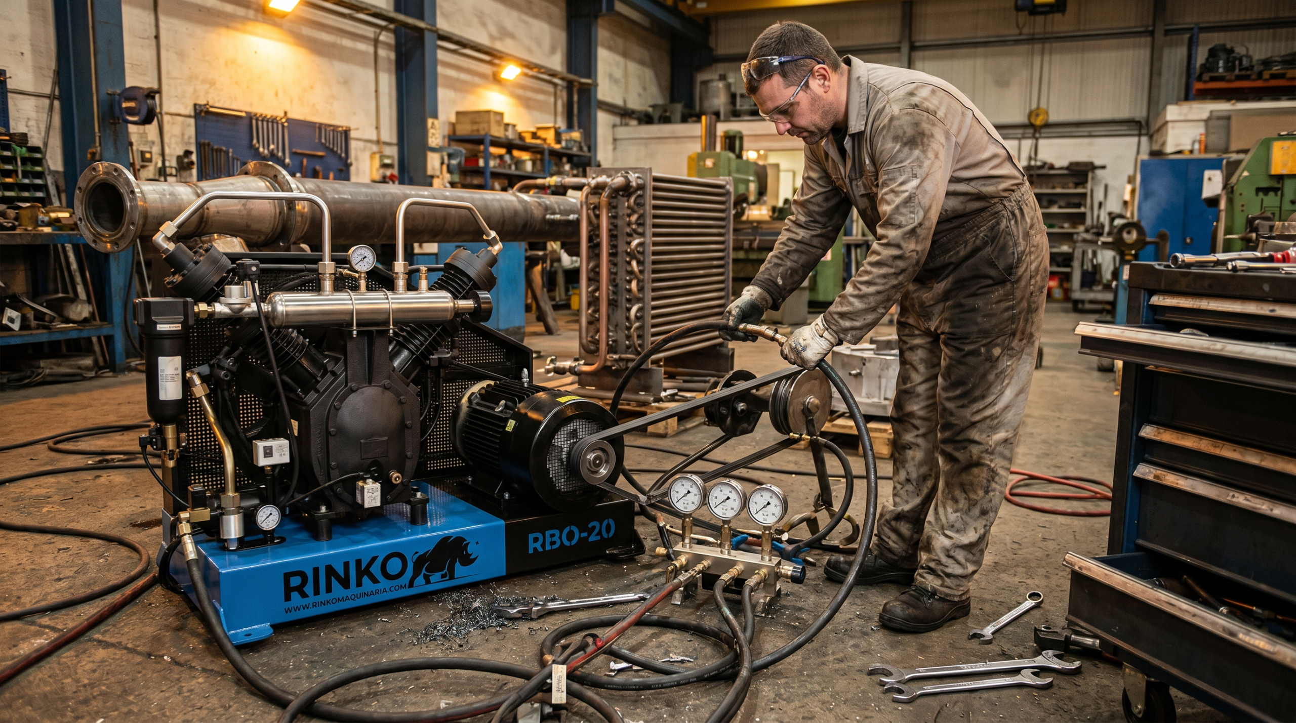 Cómo usar el Booster de Alta Presión Rinko RBO-20 en ensayos de presión de cañerías, serpentinas e intercambiadores
