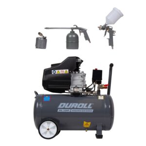 Compresor de Aire Duroll CD00503P – 2,5 HP / 50 L / Monofásico / Directo / 192 L/min / 8 Bar / Con Kit de Pintura